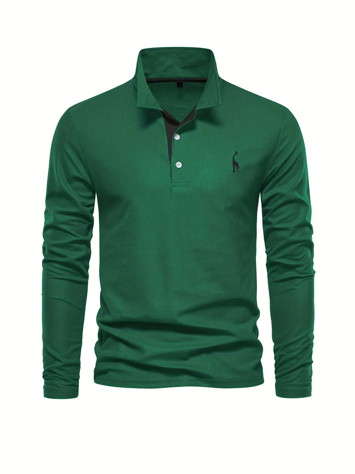 Comfortable Men's Long-Sleeved Polo Shirt