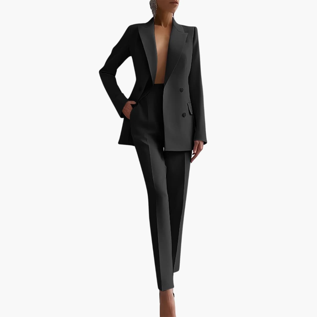 Women’s Suit Set with Blazer and Straight Trousers