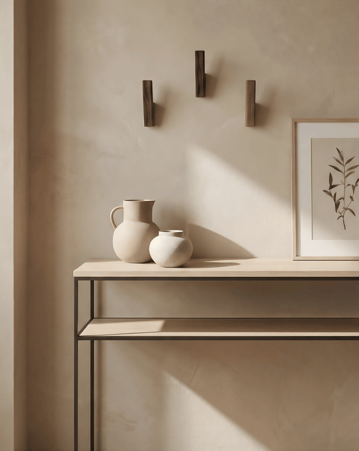 Wooden Coat Hooks, Set of 4 – Minimalist Wall Hooks for Entryway and Bathroom