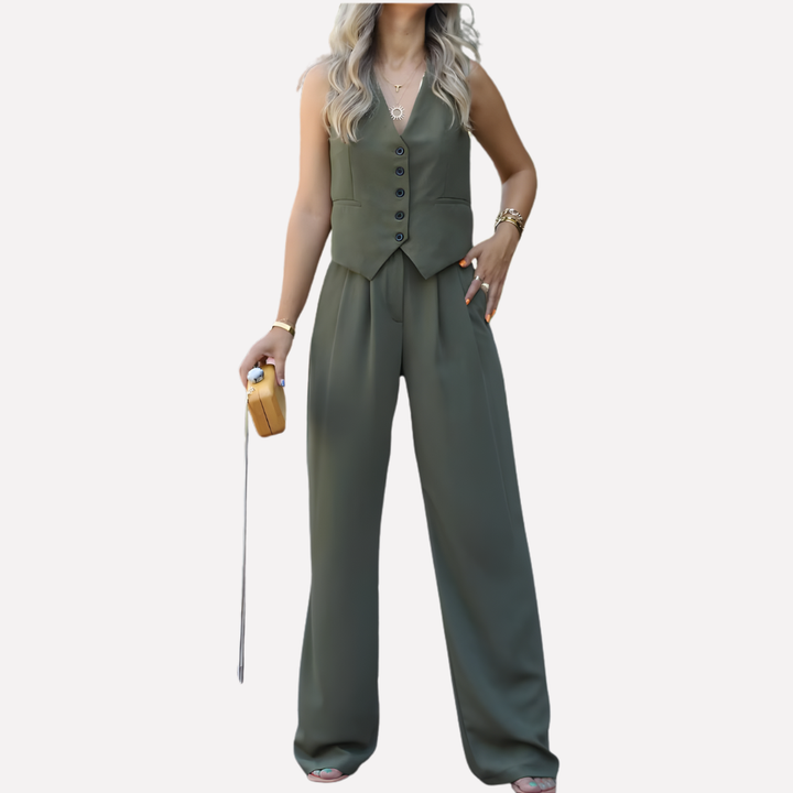 Women’s Sleeveless Vest & Long Pants