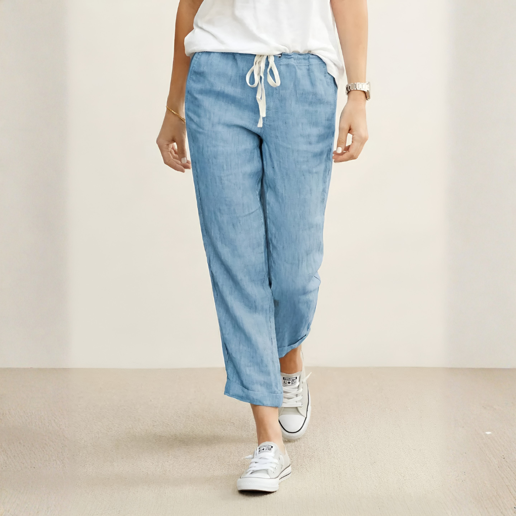 Drawstring Waist Casual Pants