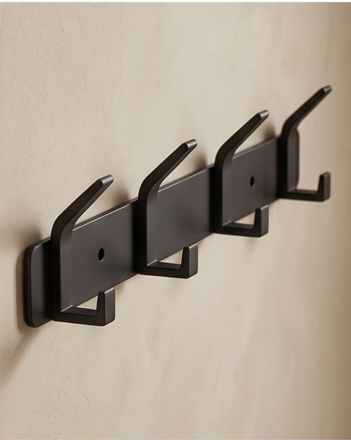 Aluminum Wall Hooks – 3, 4, 5 or 6 Hooks | Bathroom Towel Rail