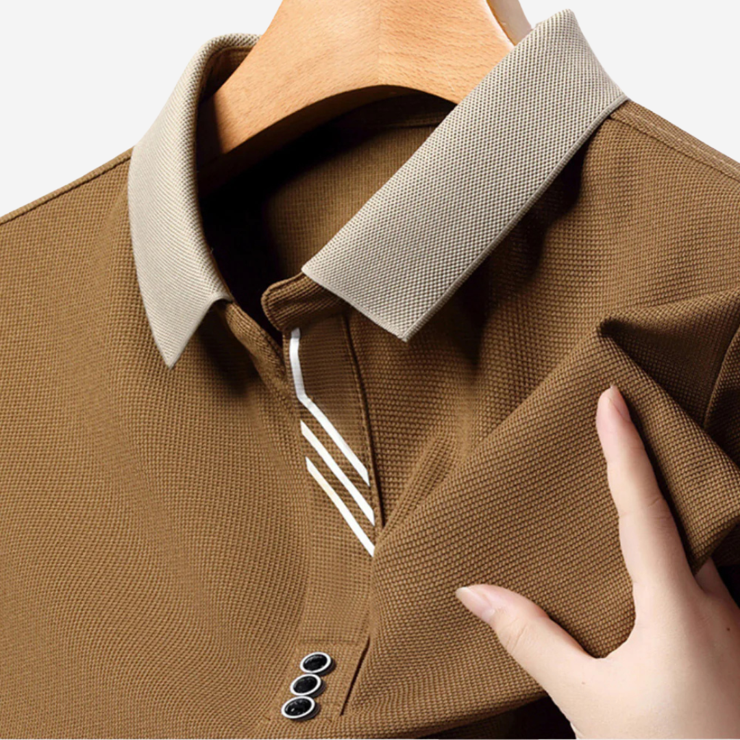 Casual Long-Sleeve Polo for Men