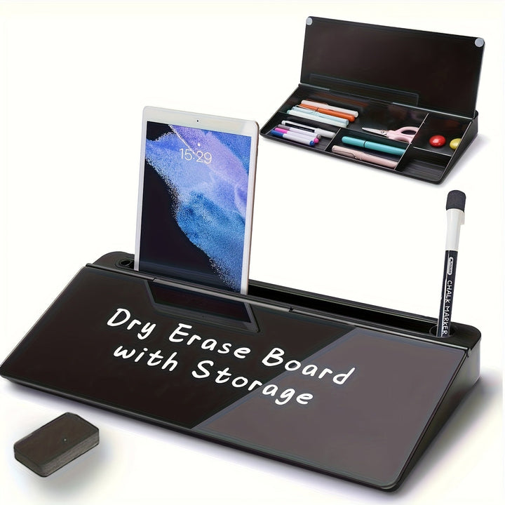 Plexiglass Whiteboard and Glass Dry Erase Board with Magnetic Desktop Organizer Marker