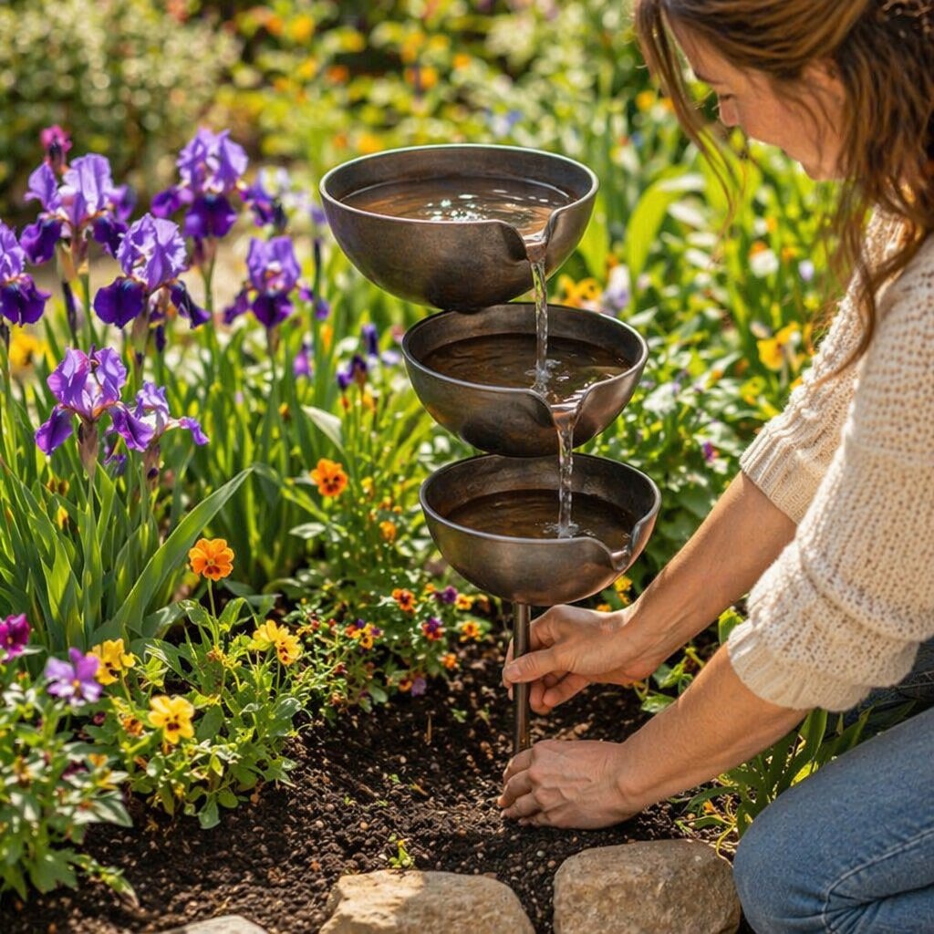 Rain Collector Bird Bath - Natural Water Source for Birds and Bees