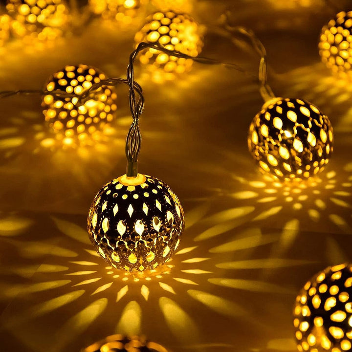 Moroccan-Style Water-Resistant Solar String Lights