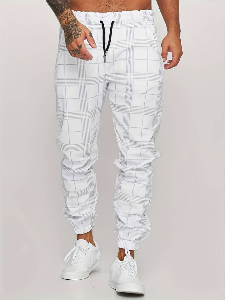 Checkered Slim Fit Joggers for Men