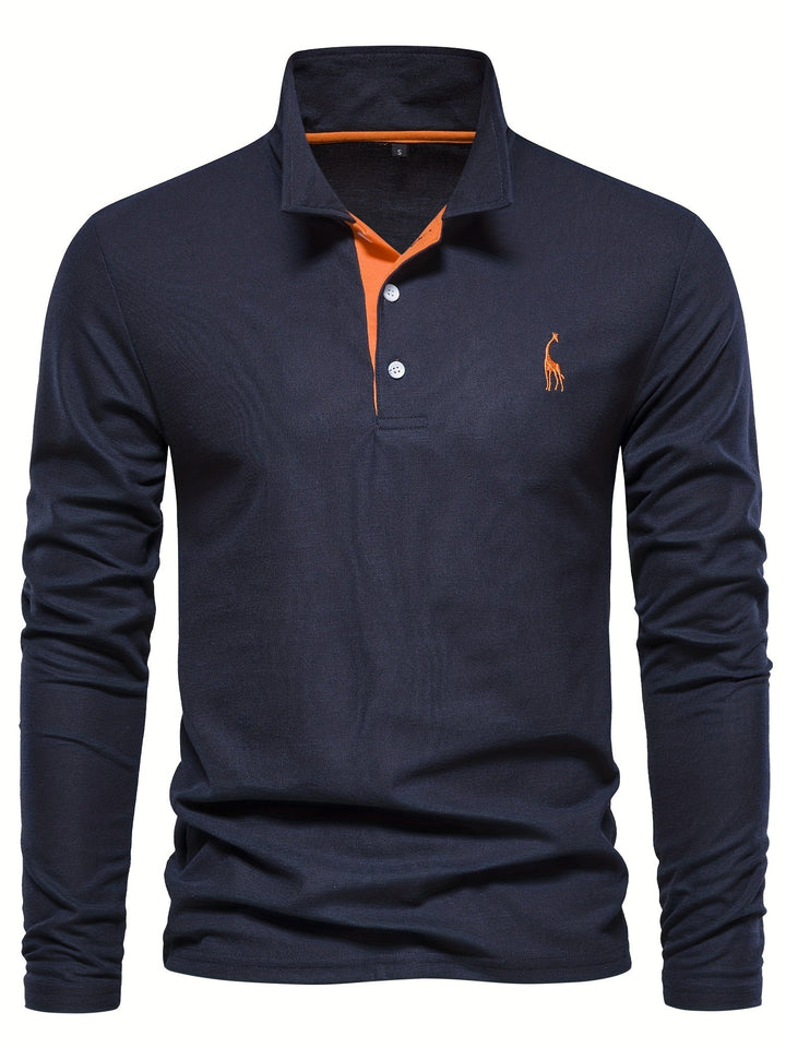 Comfortable Men's Long-Sleeved Polo Shirt