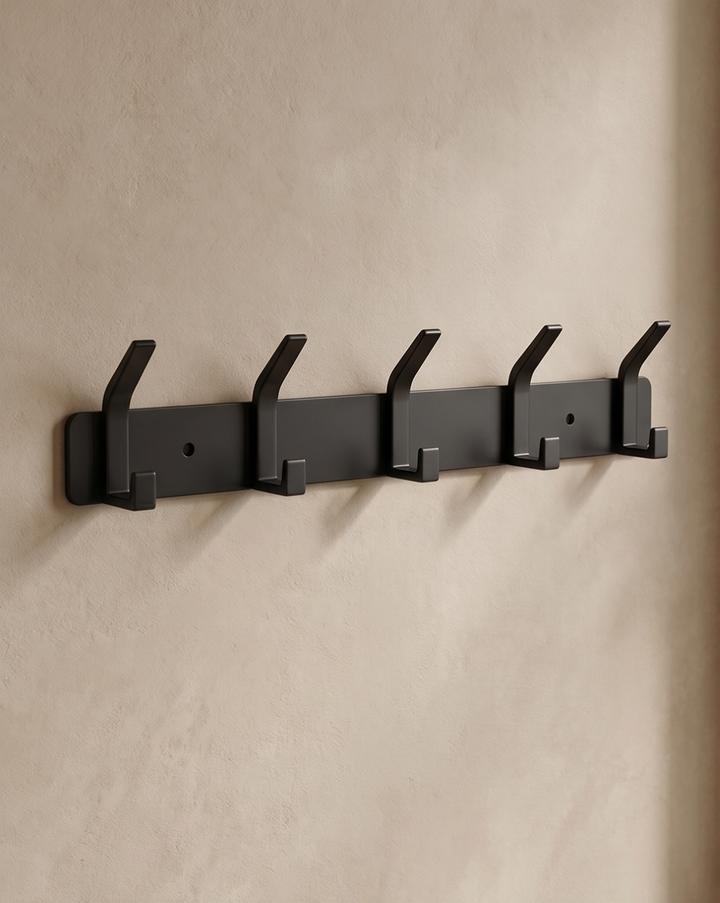Aluminum Wall Hooks – 3, 4, 5 or 6 Hooks | Bathroom Towel Rail