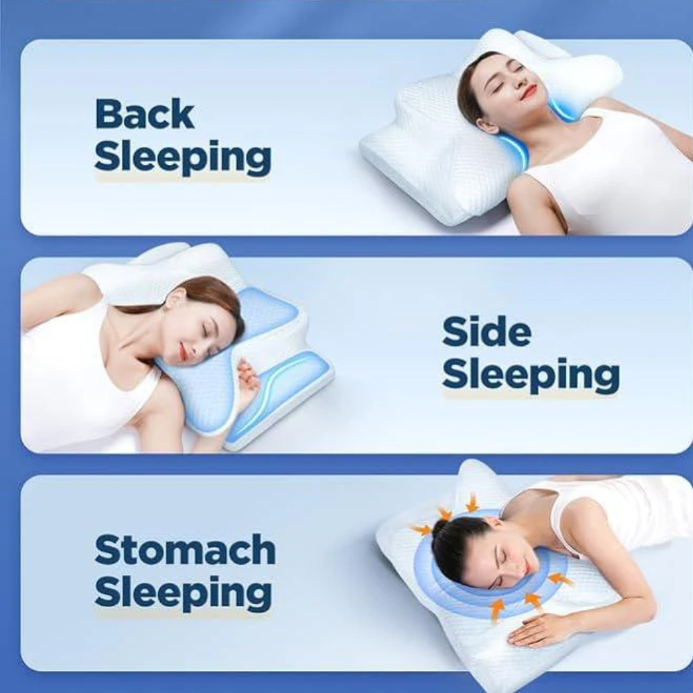 Anti-Snoring Pillow | Ergonomic Neck and Head Support | White