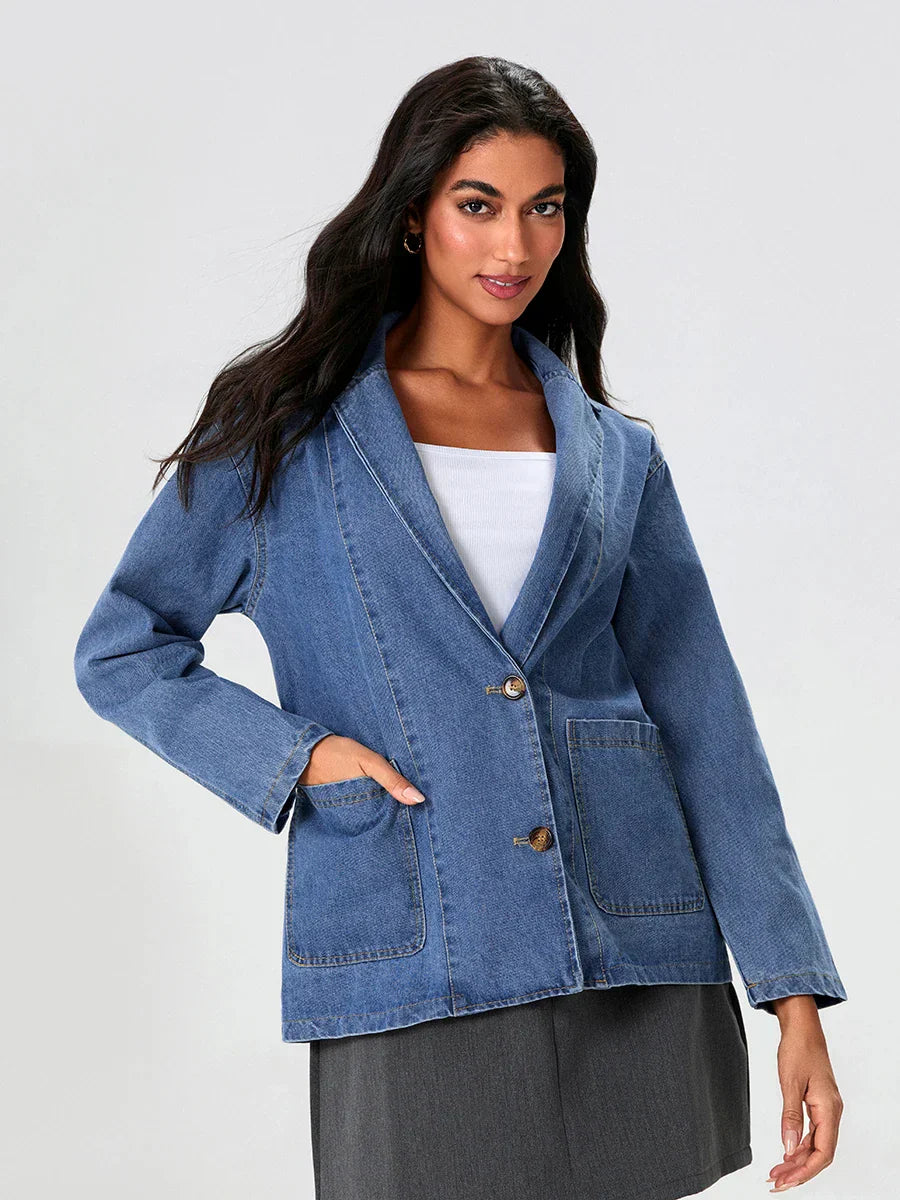 Denim Blazer with Classic Fit
