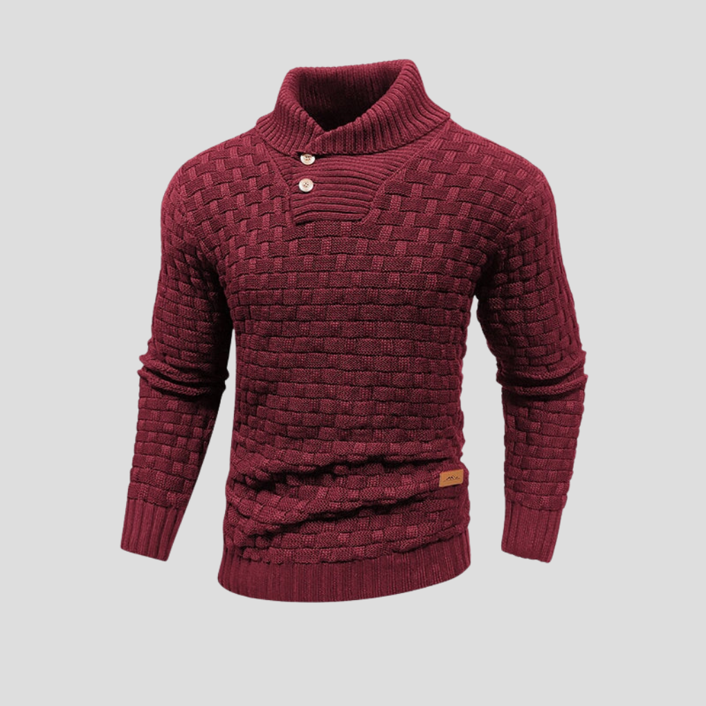 Men’s Half-Collar Button-Up Sweater