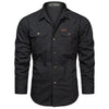 Men's Cotton Military Shirt – Multi-Pocket Utility