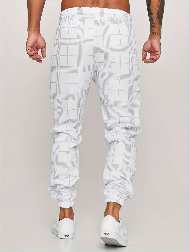 Checkered Slim Fit Joggers for Men