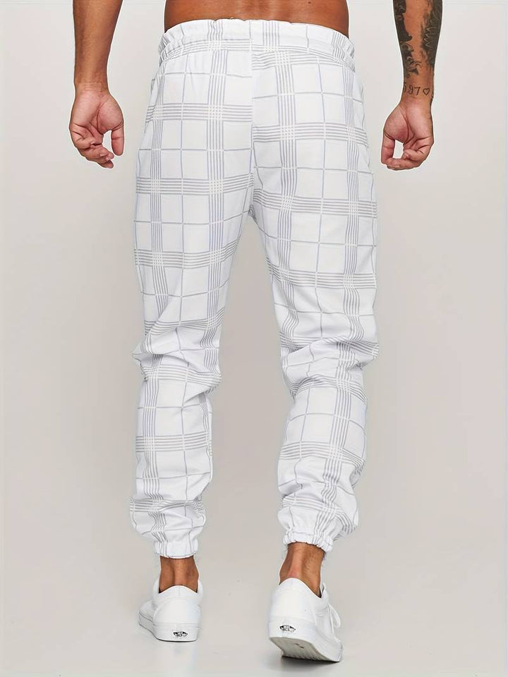Checkered Slim Fit Joggers for Men