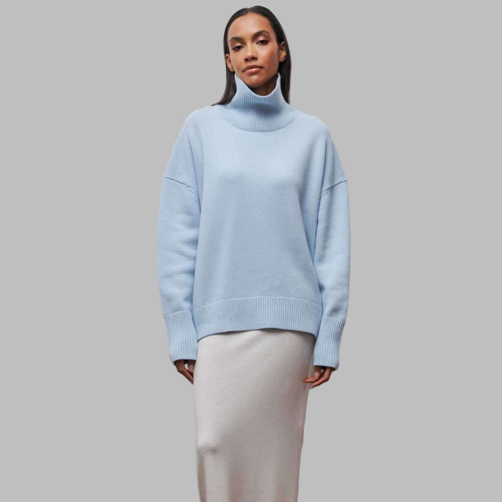 Oversize Rollkragenpullover Damen Kaschmir Wolle