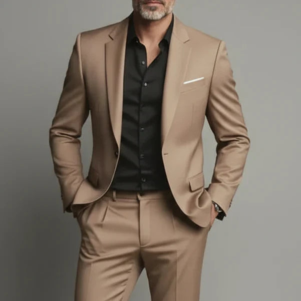 Men's Slim Fit Suit Set - Business-Casual Blazer and Pants