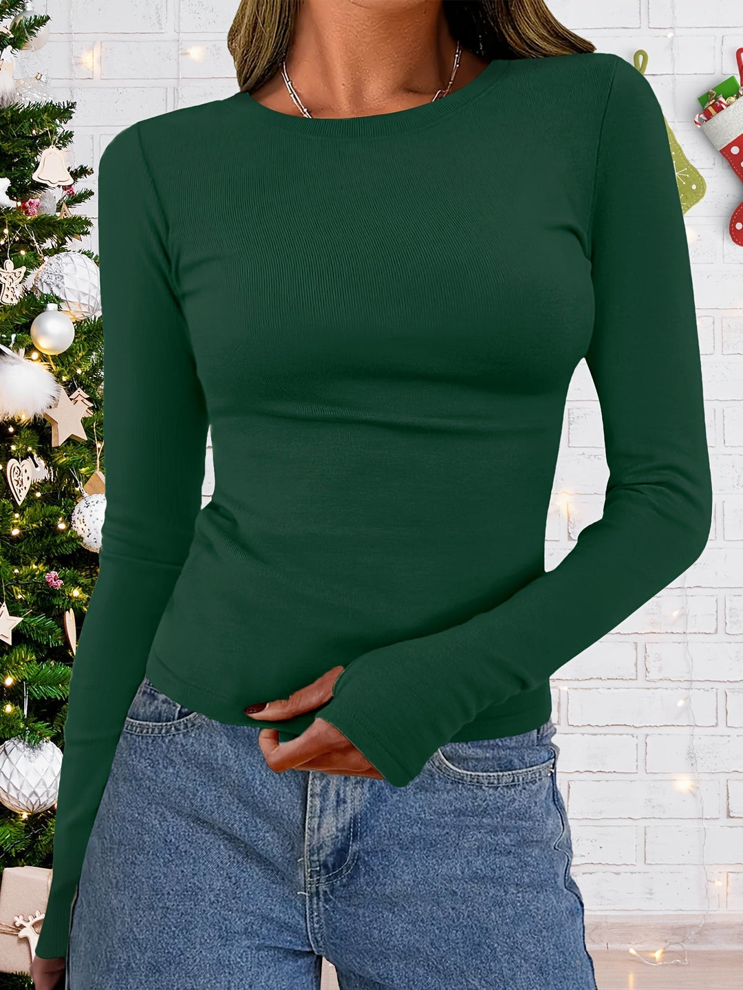 Women's Long-Sleeved Round-Neck Top for Fall & Winter – Vivienne