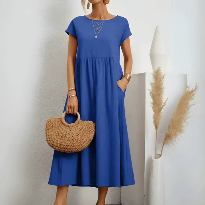 Women’s Vintage Cotton Linen Maxi Dress