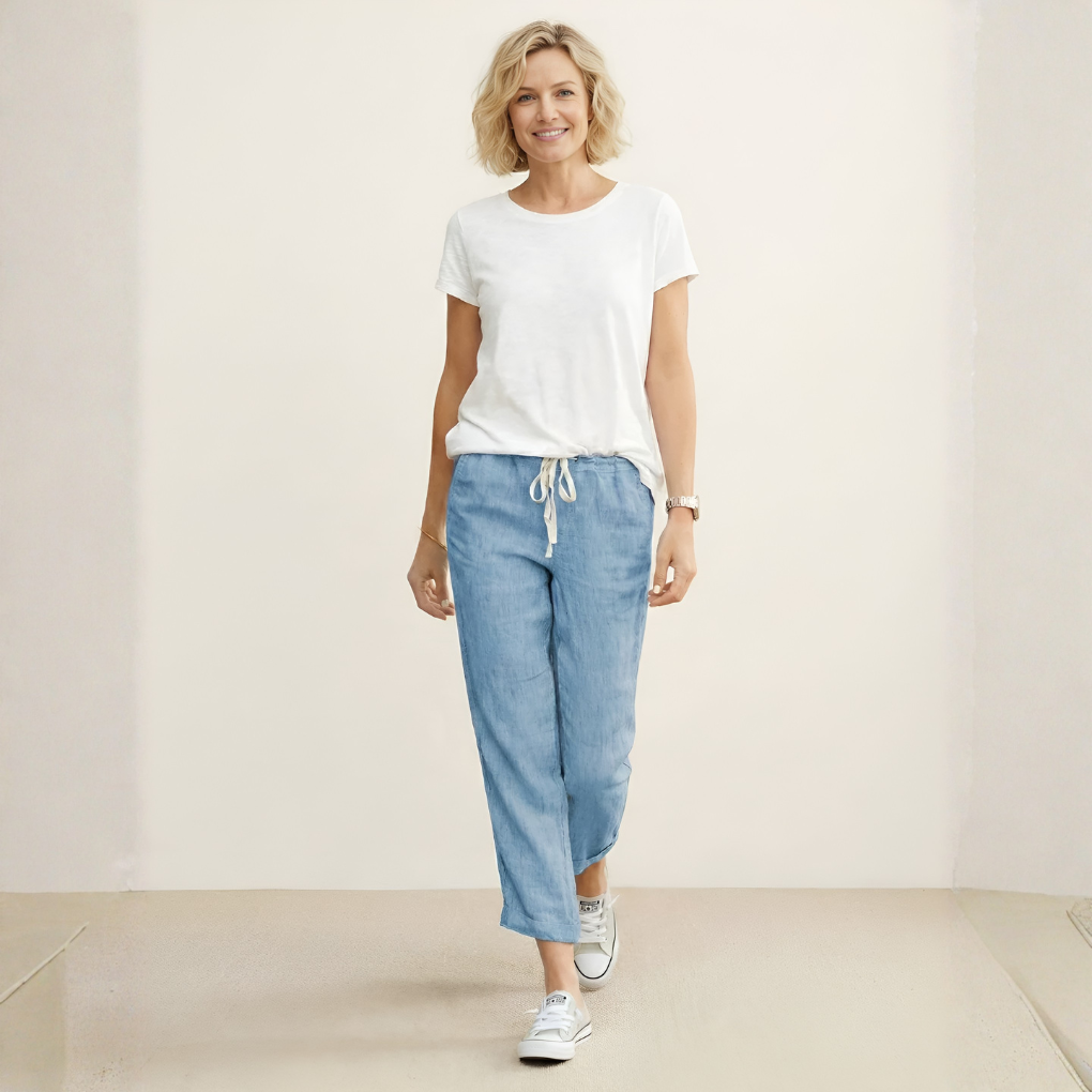 Drawstring Waist Casual Pants