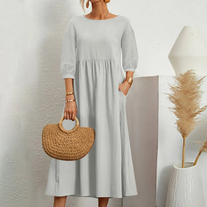 Casual Loose Patchwork Midi Dress – Effortless Style Meets Everyday Comfort