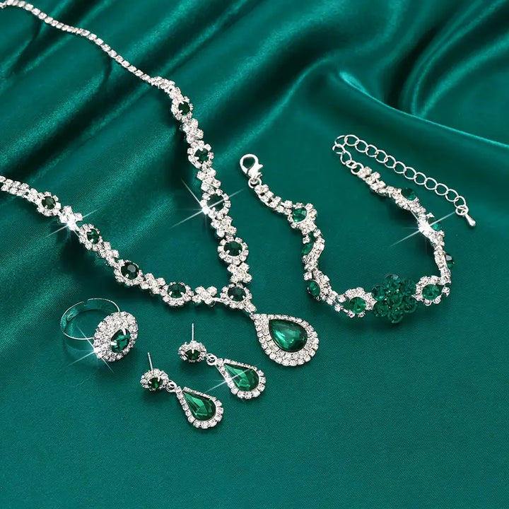Elegant white gold jewelry set with refined details