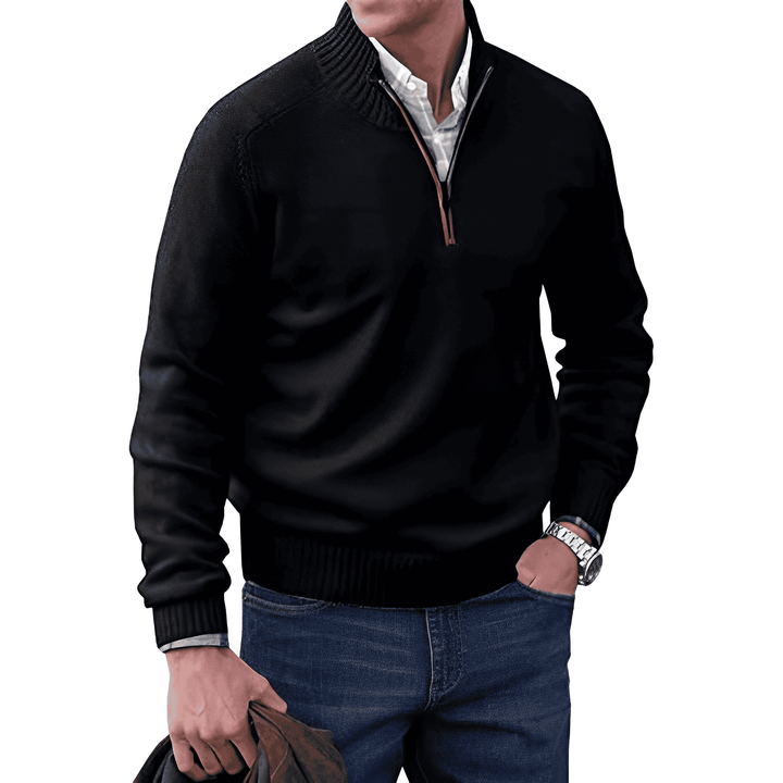 Luxurious Men's Cashmere Zip Sweater - Lucas