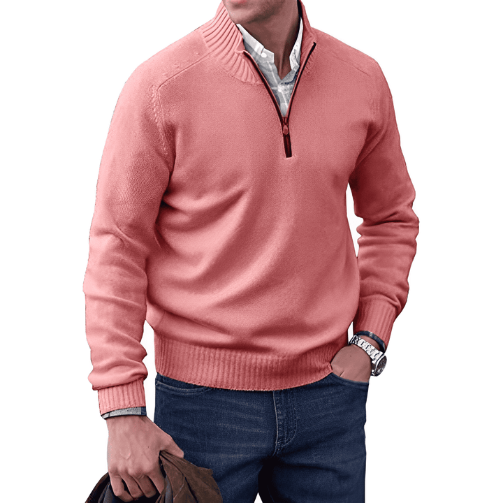 Luxurious Men's Cashmere Zip Sweater - Lucas