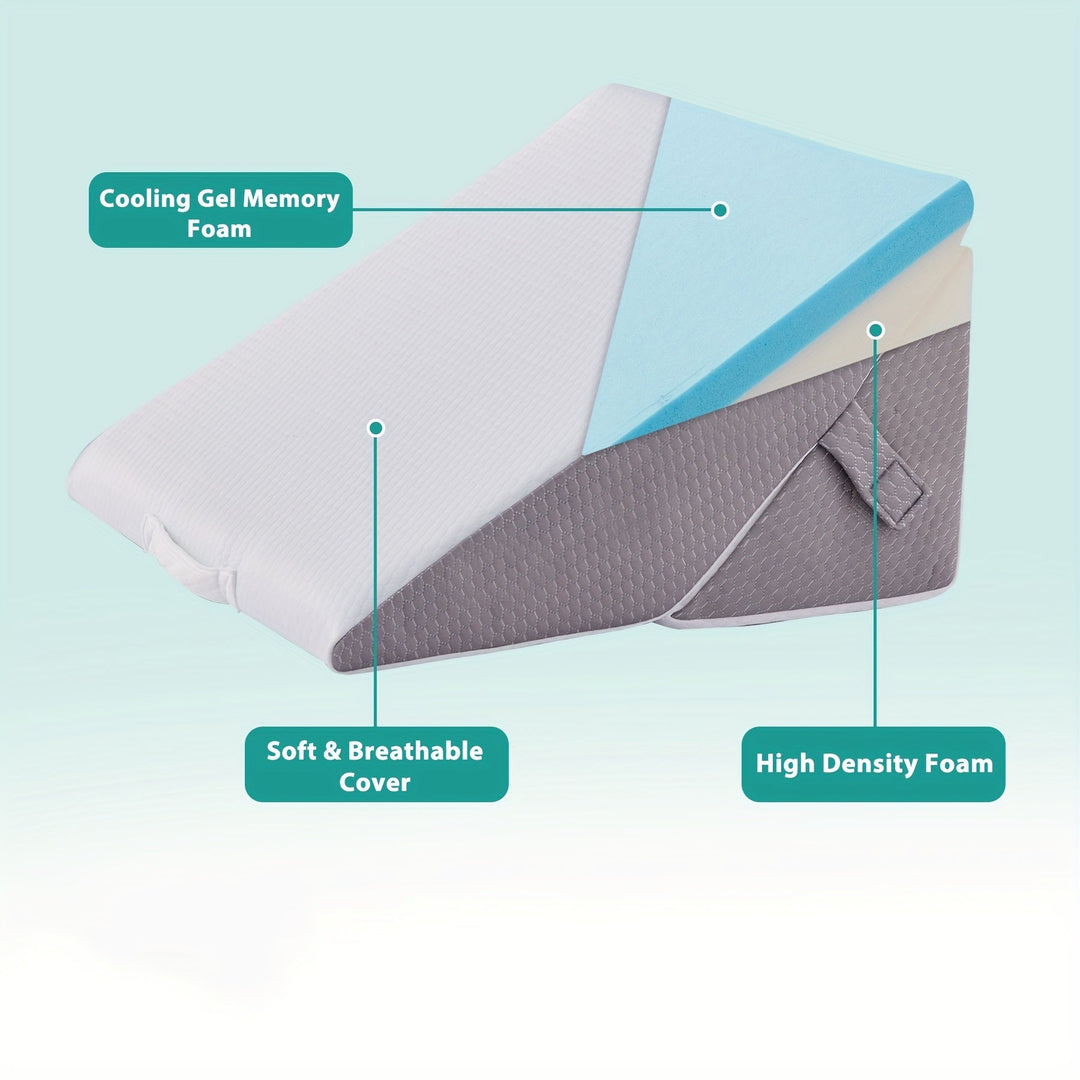 RelaxPlus Adjustable Orthopedic Wedge Pillow - Premium 7-in-1 Memory Foam Support System