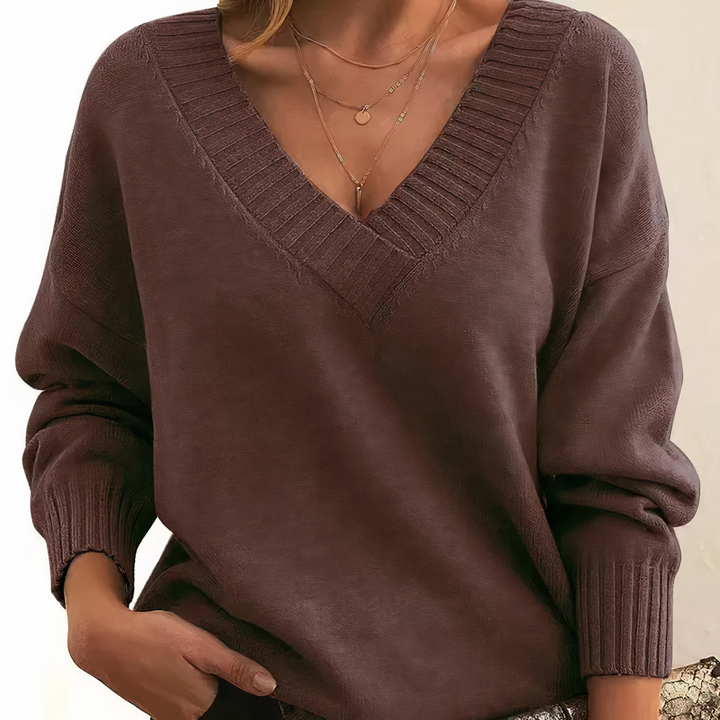 Cashmere Women's Sweater with V-Neck – Amira Autumn Magic