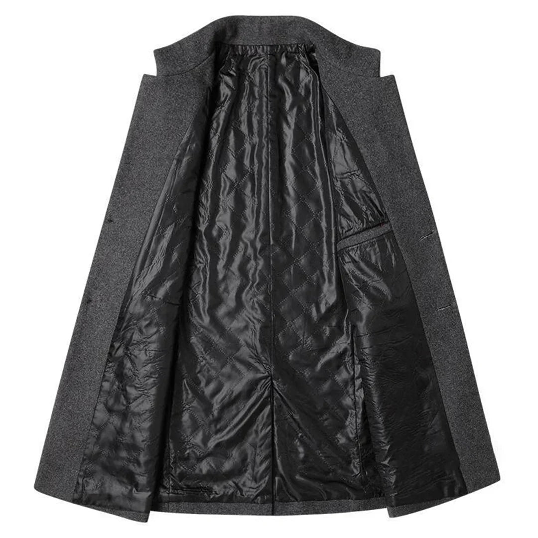 Long Formal Men’s Coat with Timeless Elegance