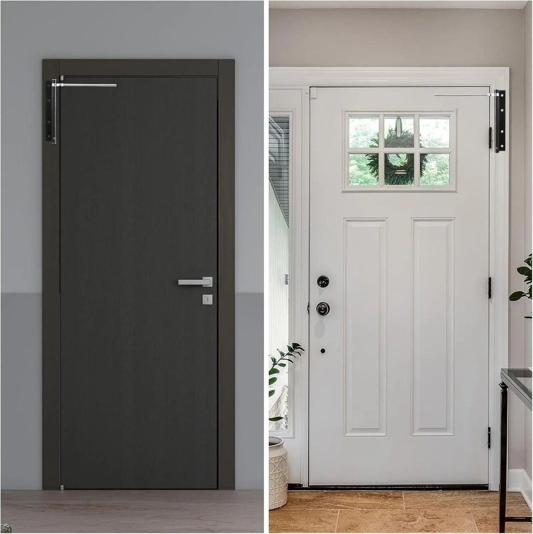 Door Closer for Interior Doors with Spring, 4 Adjustable Settings, Stainless Steel