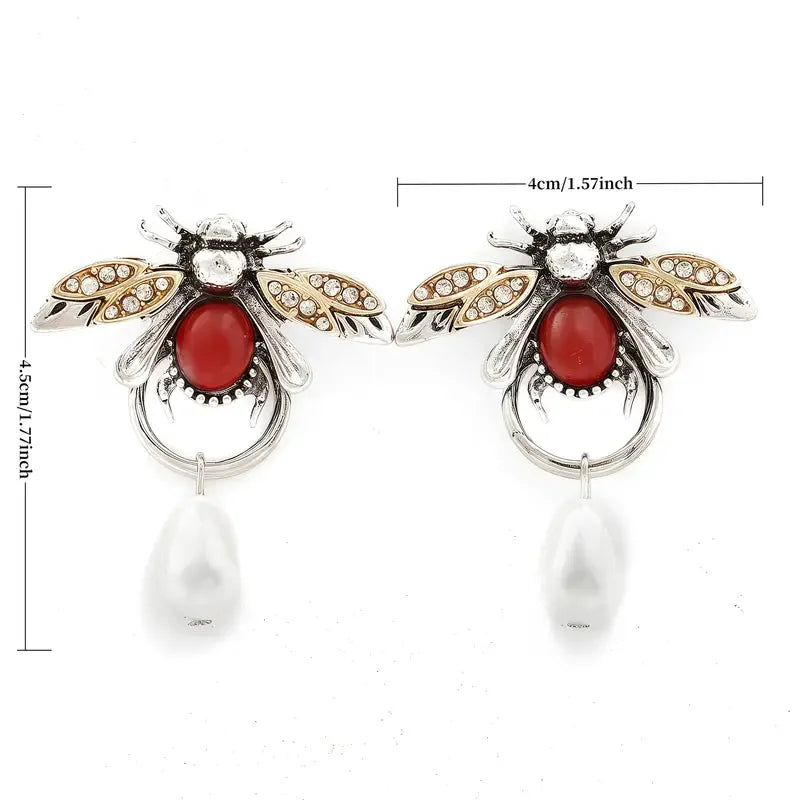 Vintage Bee Dangle Earrings