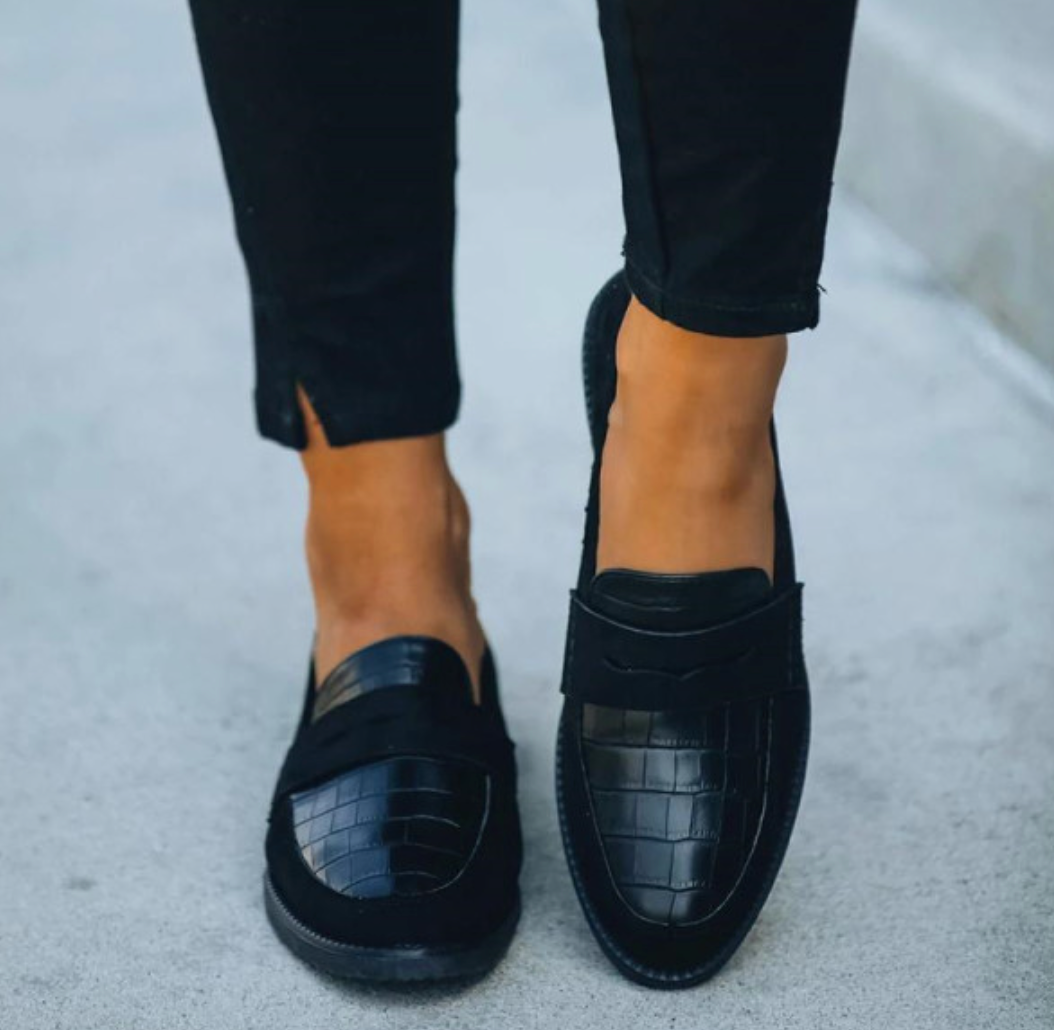Women's Black Loafers – Elara