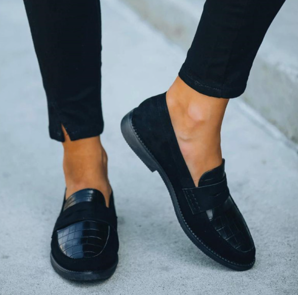 Women's Black Loafers – Elara