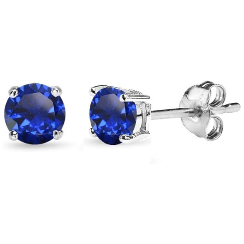 Elegant white gold earrings with sapphire details