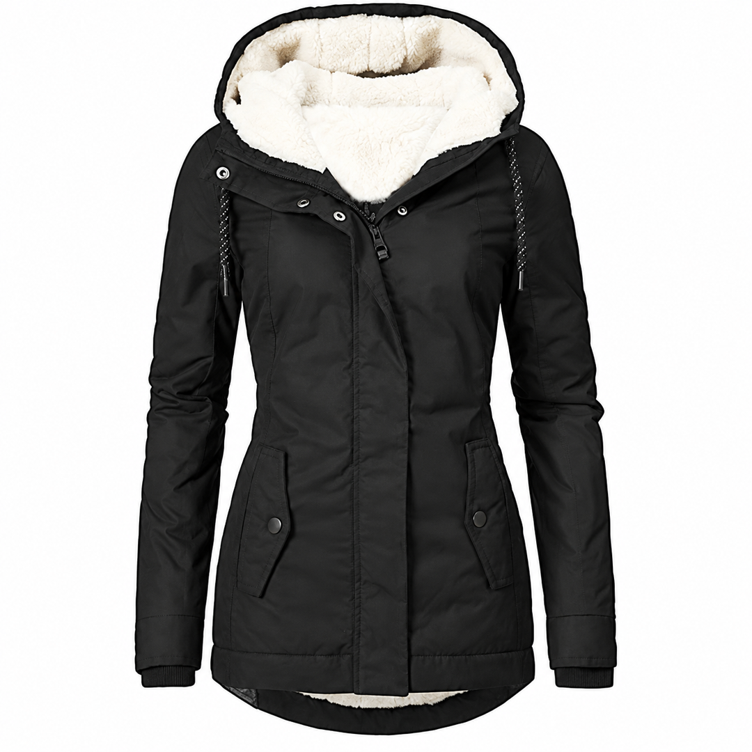 Women's Long Waterproof Winter Coat – Hooded, Warm Lining, Casual for Cold Weather