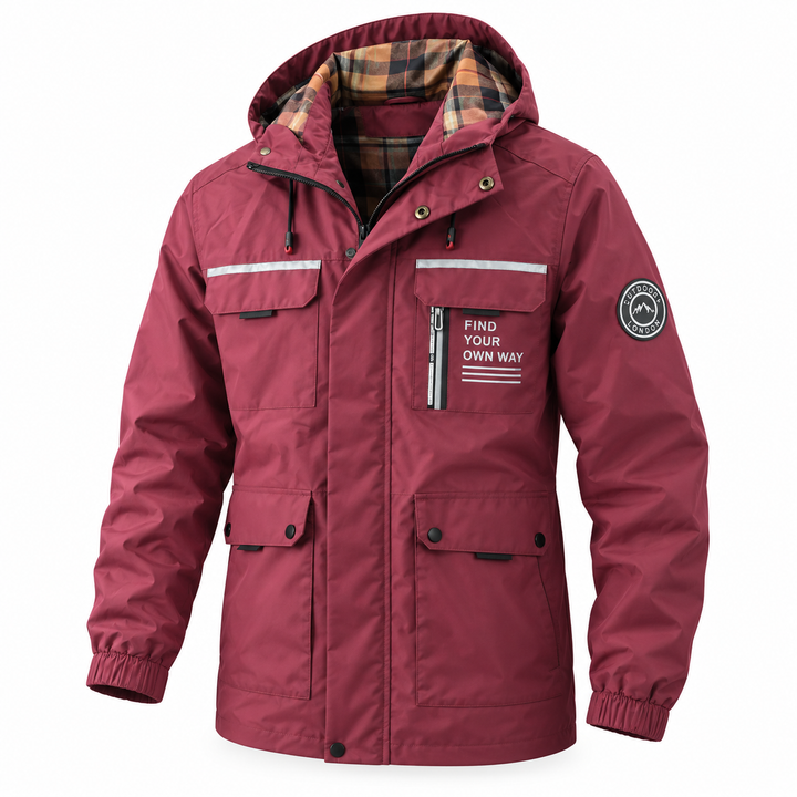 Men's Waterproof Winter Coat with Hood and Lined Interior