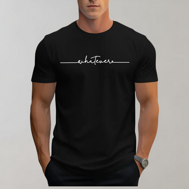 Casual Men’s T-Shirt with Crew Neck and Minimalist Print