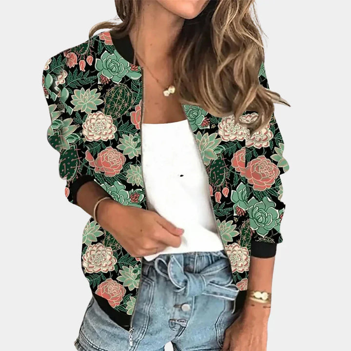Trendy Printed Jacket with Floral Design