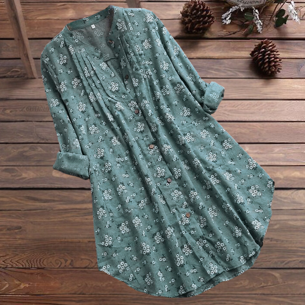 Women's Floral - Long Sleeve Blouse