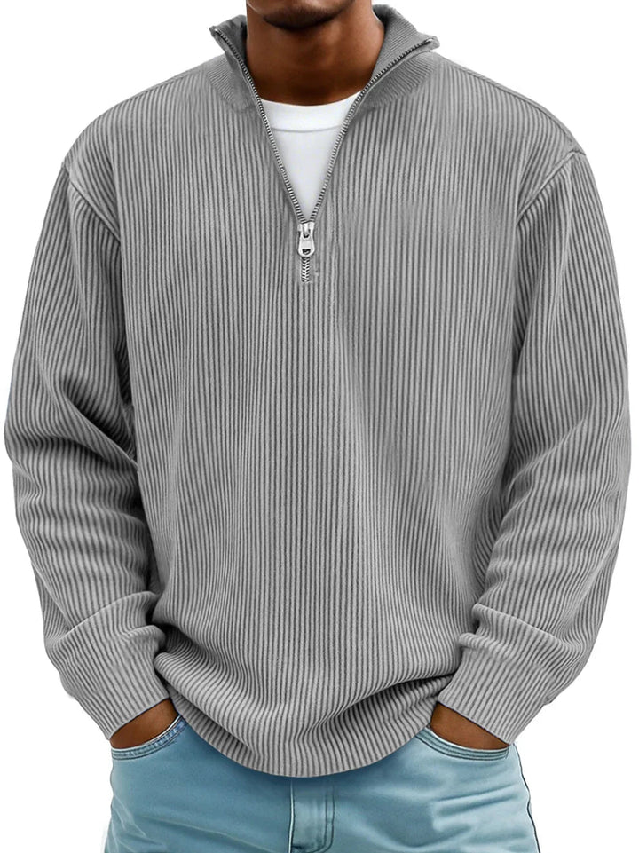Relaxed-Fit Half-Zip Sweater in Hard-Wearing Knit