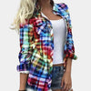 Women's Blouse with Timeless Plaid Design and Feminine Touch