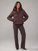 Women's Quilted Winter Jacket with Funnel Collar and Zip