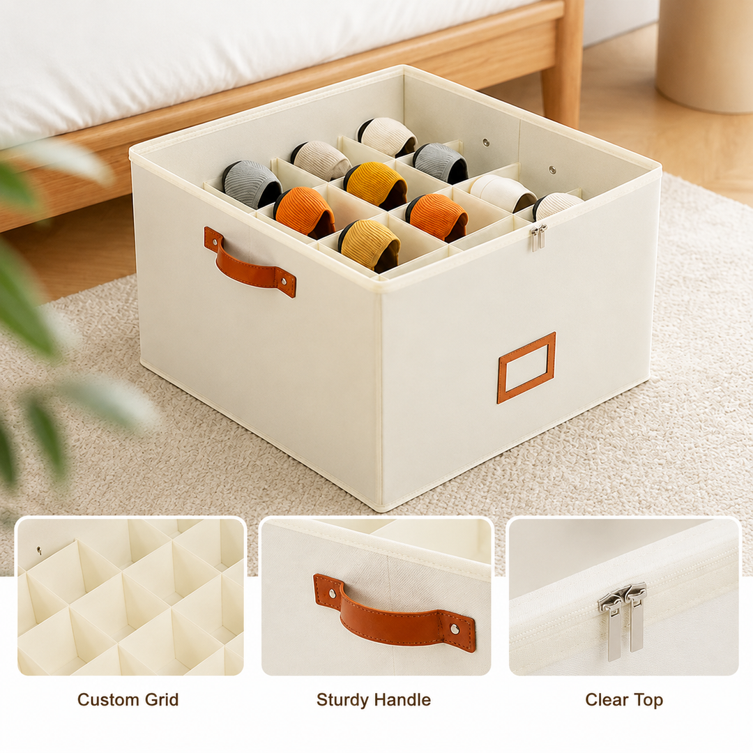 Foldable Shoe Organizer — Breathable, Space-Saving Wardrobe Storage