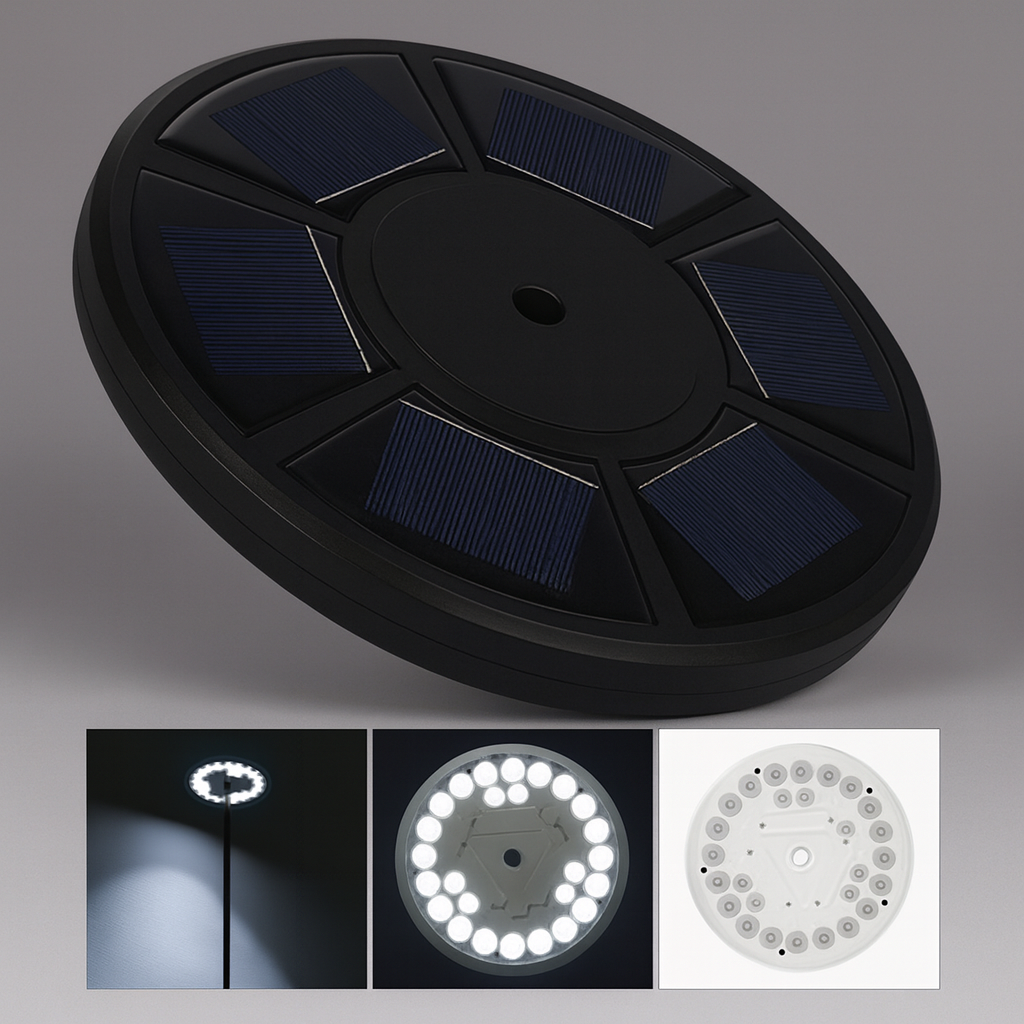 26 LEDs Solar Powered Flagpole Light