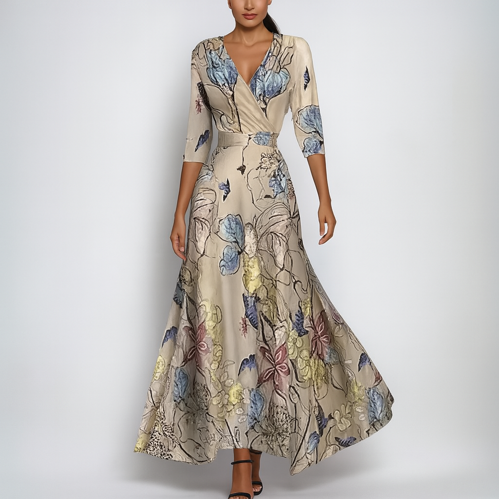 Ready Bohemian V-Neck Maxi Dress