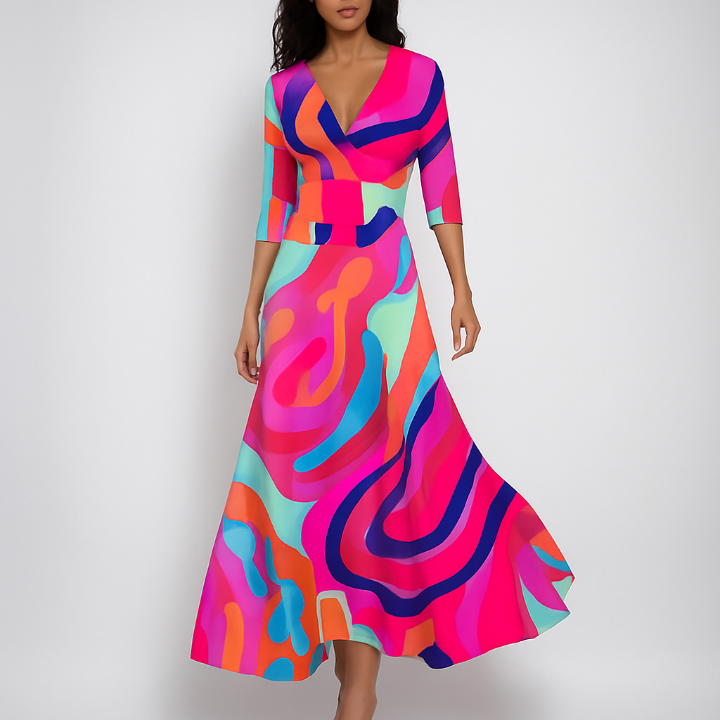 Ready Bohemian V-Neck Maxi Dress