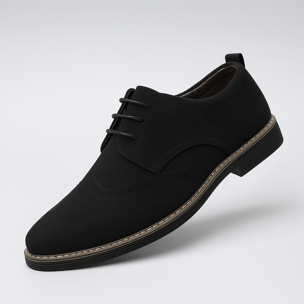 Suede Brogue Detail Oxford Shoes