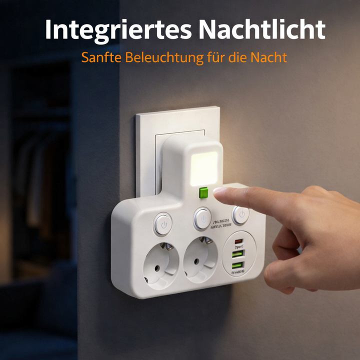 Power Strip with USB and Switches | Multi-Outlet Surge Protector 2500 W